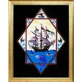 Armada Çini ED682 Yıldız Kalyon 80x100 cm Çini Pano
