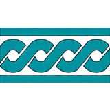 Armada Çini KS 20T 10x20 cm Turkuaz Zincir Desen Seramik Çini Bordür
