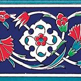 Armada Çini KS-43 Kütahya İznik Desenli 10x20 cm Seramik Çini Bordür