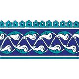 Armada Çini Ks-44 10X20 Cm Seramik Bordür Kütahya Cami Çinisi