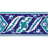 Armada Çini KS-9 İznik Rumi Desenli 10x20 cm Seramik Çini Bordür