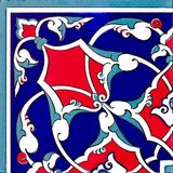 Armada Çini KSK 5 20x20 cm Osmanlı Rumi Desenli Çini Bordür Köşe