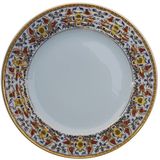 Armada Çini PRT 61 25 cm Sarı Altın Yaldızlı Lale Karanfil Kaligrafi Çini Tabak