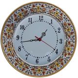 Armada Çini Prt 62 25 cm Sarı Altın Yaldızlı Lale Karanfil Çini Saat