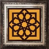 Armada Çini SP 101 Kahve Türk Yıldızı Kütahya İznik Çini 20x20 cm Pano