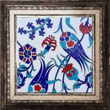 Armada Çini SP 105 Lale Çiçek Desen Kütahya İznik Çini 20x20 cm Pano
