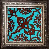 Armada Çini SP 83 Turkuaz Kahve Kütahya Çini Seramik 20x20 cm Pano