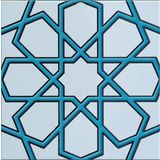Armada Çini SP 89-V 20x20 cm Turkuaz Beyaz Türkmen Yıldızı Çini Karo