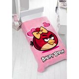 Armada Lisanslı Tek Kişilik Kalın Battaniye (160X220)-Angry Birds Valentine