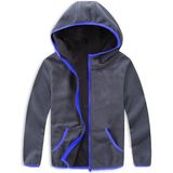 Armadillos Erkek ve Kız Çocuk Polar Kapüşonlu Fermuarlı Sweatshirt - 10 Yaş - Füme - Mavi