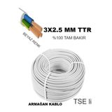 Armağan 3X2.5mm Ttr Kablo Beyaz 100M Bakır