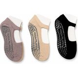 Armağanika Kadın Kaydırmaz Tabanlı Pilates Yoga Çorabı Bantlı Reformer Babet Çorabı Siyah - Çok Renkli-KR1 - 36 - 40