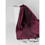 ARMANDA %100 Twill İpek Şal - Bordo - Siyah - Bordo