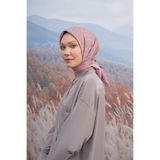 ARMANDA Cotton Monogram A Desen Eşarp - Pudra