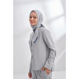 ARMANDA MÜSLİN BİYELİ EŞARP - AÇIK GRİ