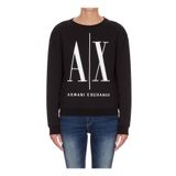 Armani 8NYM02-1200 Exchange Bisiklet Yaka Siyah Kadın Sweatshirt
