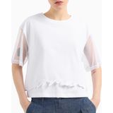 Armani Exchage% 100 Pamuk Regular Fit Tül Detaylı Crop T Shirt Bayan T SHİRT XW000541 AF10359 U0002