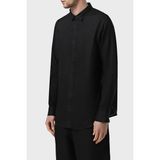 Armani Exchange % 100 Keten Normal Kalıp Klasik Yaka Gömlek Erkek Gömlek XM001221 AF14619 UC001 - Siyah