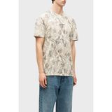 Armani Exchange % 100 Pamuk Normal Kalıp Bisiklet Yaka Desenli T Shirt Erkek T Shirt XM002502 AF10358 F1146 - Krem - Bej - 2XL