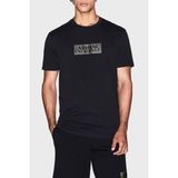 Armani Exchange % 100 Pamuk Regular Fit Bisiklet Yaka Logolu T Shirt Erkek T Shirt XM001911 AF10356 MC237 - Siyah - Gold