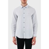 Armani Exchange % 100 Pamuk Regular Fit Uzun Kollu Gömlek Erkek Gömlek XM000429 AF13141 MB004 - Mavi - Beyaz - S