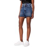 Armani Exchange 3DYJ71 Y16EZ 1500 Mavi Yüksek Bel Yırtık Detaylı Kot Şort