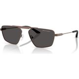 Armani Exchange Aex 2059S 610687 56 Unisex Geometrik Bronz Metal Güneş Gözlüğü - Açık Kahverengi