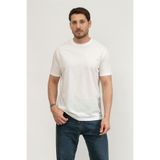 Armani Exchange Aix Erkek Circle Stud Logolu Tişört, Kırık beyaz, XXL