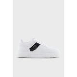 Armani Exchange Armani Exchage Logolu Şerit Detaylı Kalın Taban Sneaker Ayakkabı Bayan Ayakkabı XDX176 XV917 K488 - Beyaz - Siyah