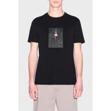 Armani Exchange Baskılı Pamuklu Regular Fit Bisiklet Yaka T Shirt Erkek T Shirt XM002214 AF10356 UC001 - Siyah