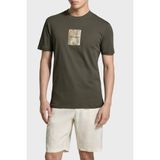 Armani Exchange Baskılı Pamuklu Regular Fit Bisiklet Yaka T Shirt Erkek T Shirt XM002501 AF10356 U8144 - Haki