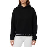 Armani Exchange Bayan Bonded Stripe, Kontrast Logo Line, Hoodie Hooded Sweatshirt, Siyah, M