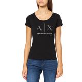 Armani Exchange Bayan Strass Logo Tişört Siyah (Black 1200) S