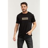 Armani Exchange Bisiklet Yaka T-Shirt Siyah, XS, XM001911AF10356, BLACK DIAGONAL GOLD, Erkek