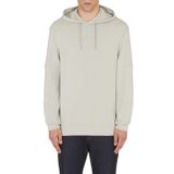 Armani Exchange Boyunda erkek kapüşon, ön tarafta kabartmalı logo. Kapüşonlu sweatshirt, Londra sis, L
