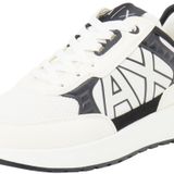 Armani Exchange Dusseldorf kabartmalı geometrik motifli erkek spor ayakkabısı, beyaz siyah, 41 EU