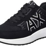 Armani Exchange Dusseldorf kabartmalı geometrik motifli erkek spor ayakkabısı, Siyah, 43 EU