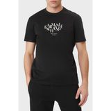 Armani Exchange Erkek 3D baskılı ön logo düz tişört (1'li paket), Siyah, M