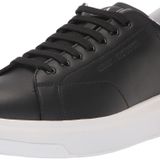 Armani Exchange Erkek aksiyon derisi, sidelogo, laceup spor ayakkabı, Siyah, 41 EU