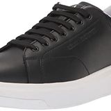 Armani Exchange Erkek aksiyon derisi, sidelogo, laceup spor ayakkabı, Siyah, 44 EU