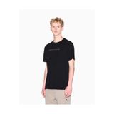 Armani Exchange Erkek Bisiklet Yaka AX Baskı Desen Kısa Kol Regular Fit Siyah T-Shirt