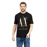 Armani Exchange Erkek Bisiklet Yaka T-Shirt, Siyah, L Beden