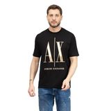 Armani Exchange Erkek Bisiklet Yaka T-Shirt, Siyah, XL