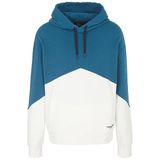 Armani Exchange Erkek Color Block, Front Pockets kapüşonlu sweatshirt, Mavi/Beyaz, M