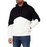Armani Exchange Erkek Color Block, Front Pockets kapüşonlu sweatshirt, Siyah/Beyaz, M