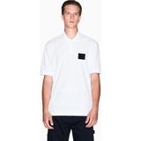 Armani Exchange Erkek Düğme Kapama Kısa Kol %100 Pamuk Beyaz Polo Yaka T-Shirt XM001372 AF16262-U0009 - XL