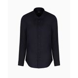 Armani Exchange Erkek Essential, Emboridered Tonal Logo Gömlek, Koyu lacivert., L