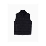 Armani Exchange Erkek Fermuarlı Logo Desenli Siyah Yelek