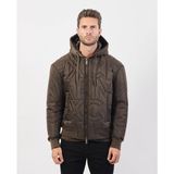 Armani Exchange Erkek Kapüşonlu Günlük Kullanım Marka Detaylı Kahverengi Mont 6DZB11 ZN4XZ-1897 - XL