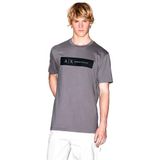 Armani Exchange Erkek kısa kollu kontrast logolu tişört, Koyu Gri (Dark Gull Grey), XXL